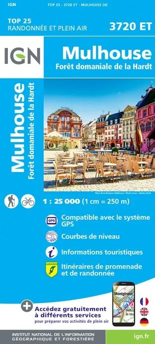 IGN Top 25 - Mulhouse / Forêt Domaniale de la Hardt