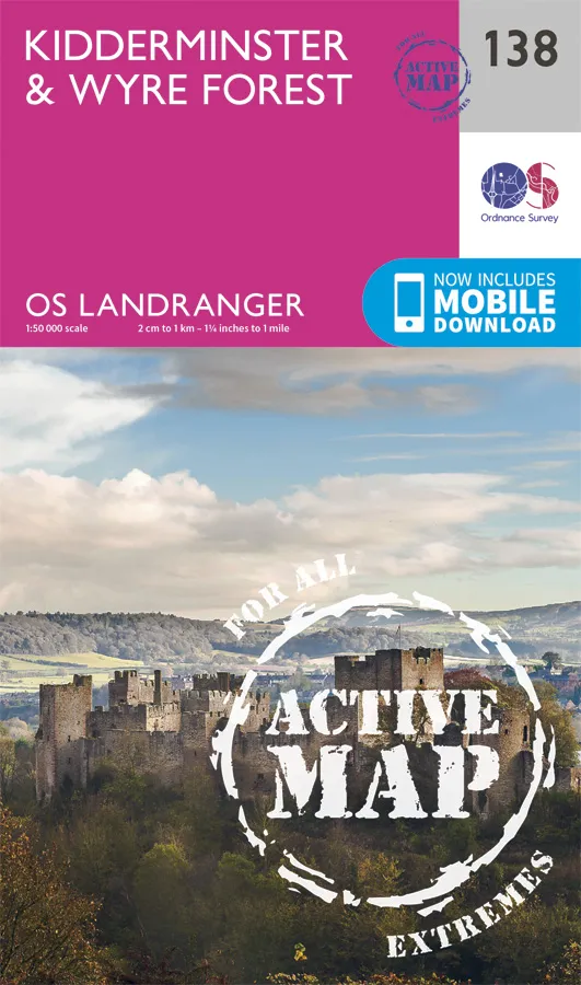 OS Landranger Active - 138 - Kidderminster & Wyre Forest