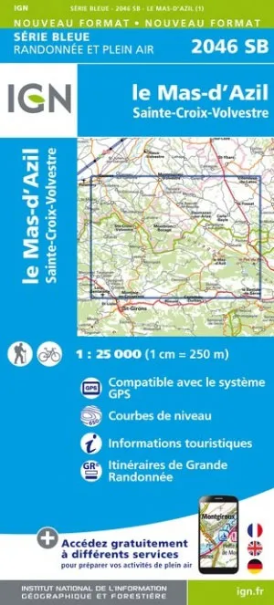 IGN Top 25/Bleue - Le Mas-d'Azil (IGN2046E)
