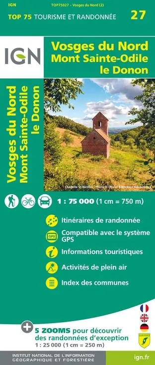 IGN Top 75 - Vosges du Nord / Mont St Odile / Le Donon - Image 2