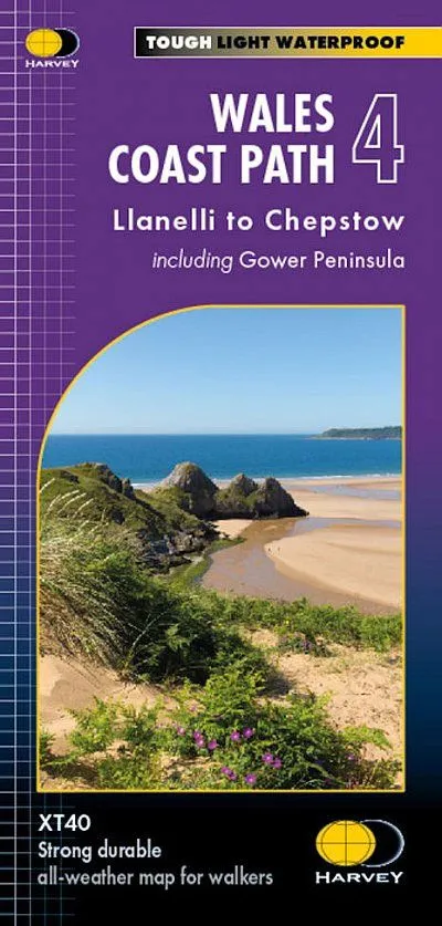 Harvey National Trail Map - Wales Coast Path 4 (Llanelli To Chepstow)