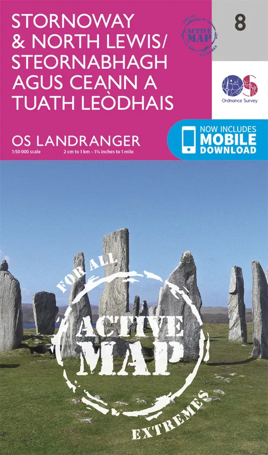 OS Landranger Active - 8 - Stornoway & North Lewis