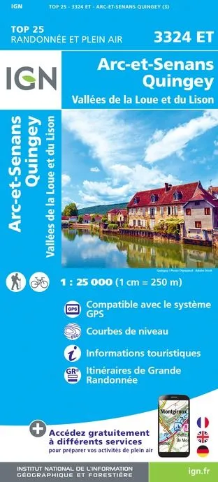 IGN Top 25 - Arc-et-Senans / Quingey / Vallées de La Loue et du Lison