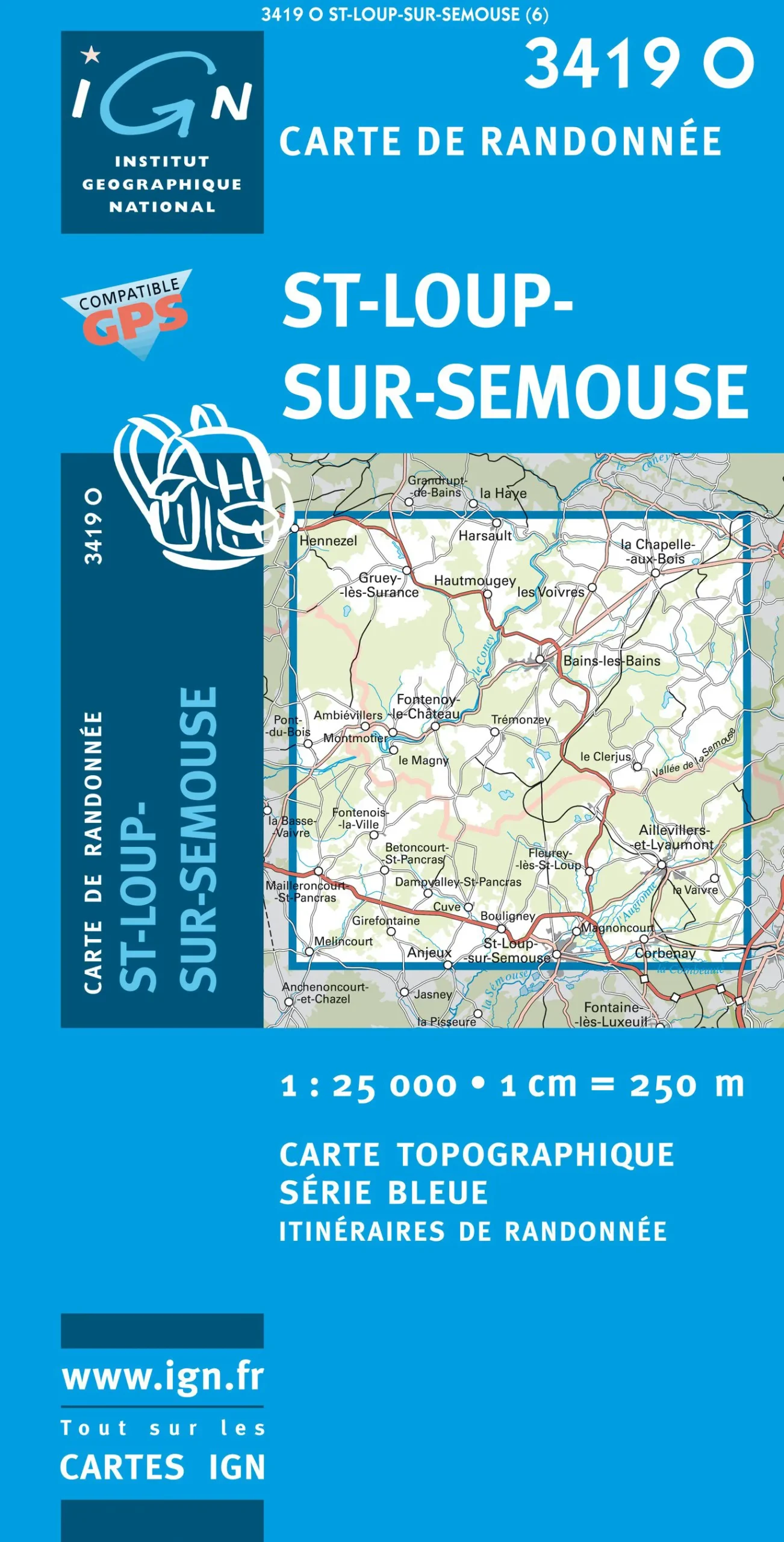 IGN Top 25 - Serie Bleu - St-Loup-sur-Semouse 3419