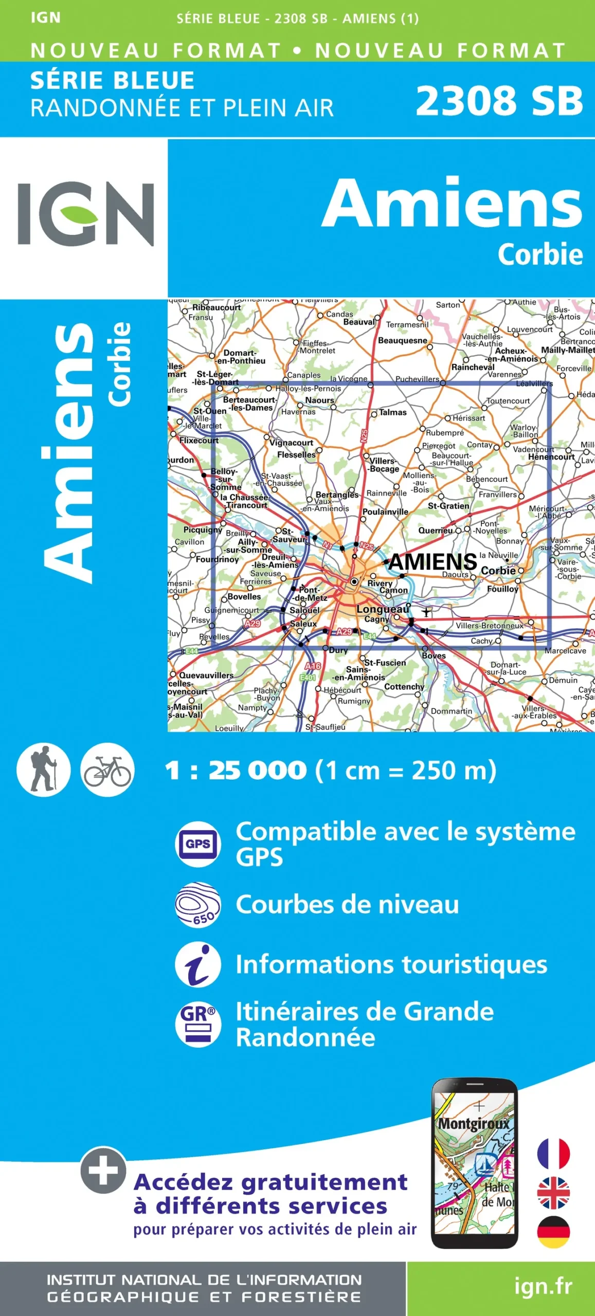 IGN Top 25 - Serie Bleu - Amiens / Corbie 2308 - Image 2