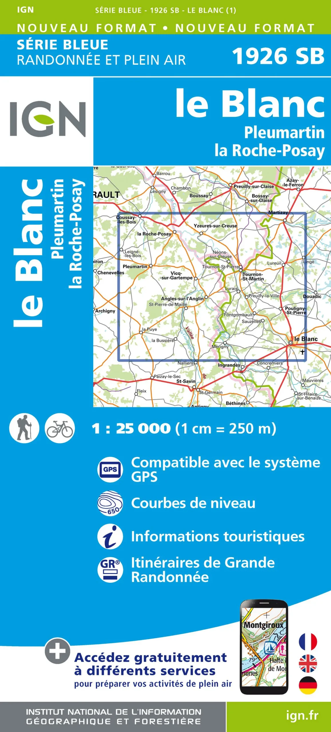 IGN Top 25 - Serie Bleu - Le Blanc / Pleumartin / La Roche-Posay 1926 - Image 2
