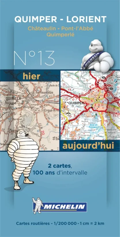 Michelin Historical Map - Quimper/Lorient (Pre WW1 & Today)