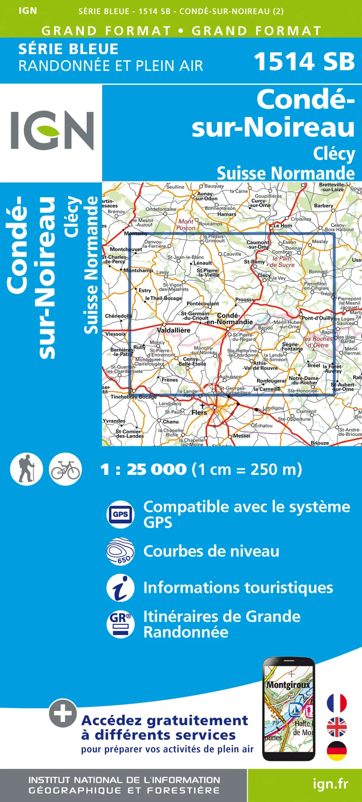 IGN Top 25 - Serie Bleu - Condé-sur-Noireau / Clécy / Suisse Normande 1514