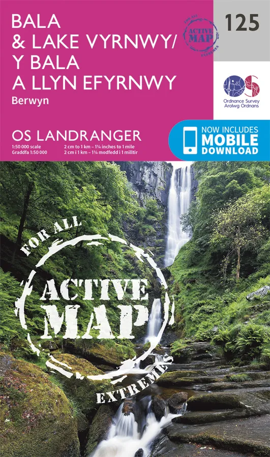 OS Landranger Active - 125 - Bala & Lake Vyrnwy, Berwyn