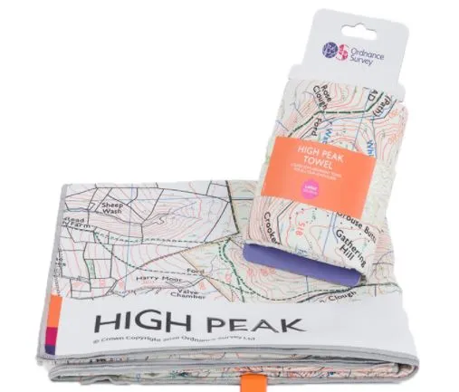 Ordnance Survey - Microfibre Towel Large - High Peak - Image 2