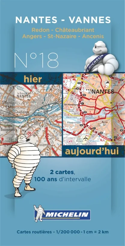 Michelin Historical Map - Nantes/Vannes (Pre WW1 & Today)