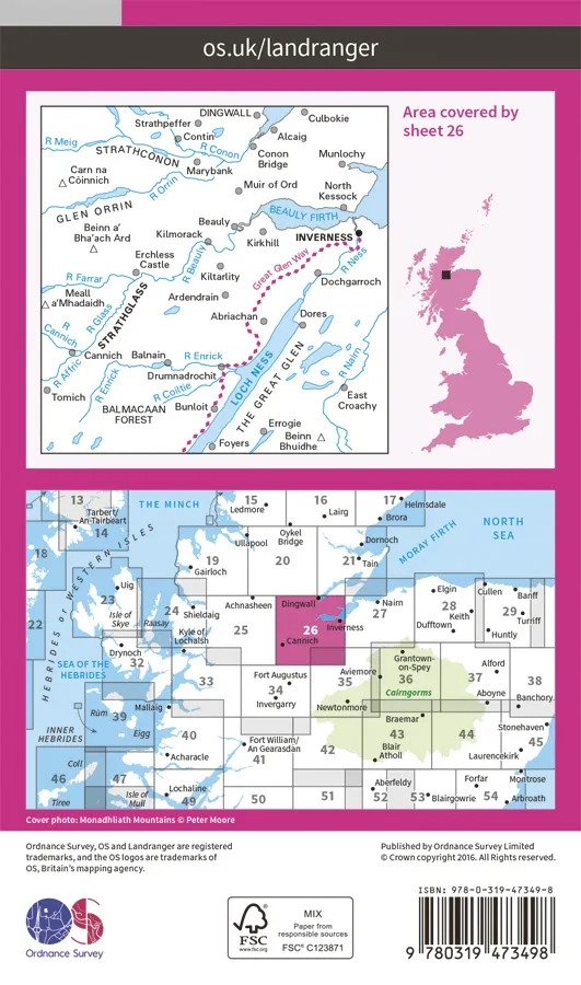 OS Landranger Active - 26 - Inverness & Loch Ness, Strathglass - Image 2