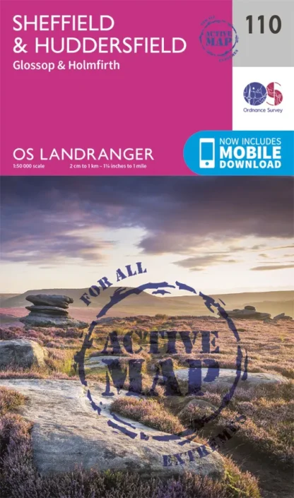 OS Landranger Active - 110 - Sheffield & Huddersfield, Glossop