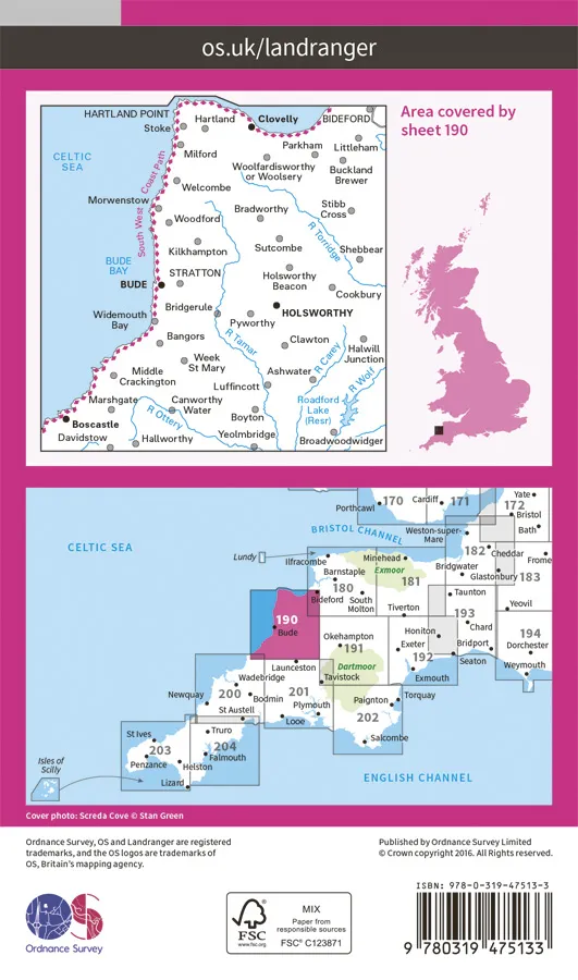 OS Landranger Active - 190 - Bude & Clovelly, Boscastle & Holsworthy - Image 2