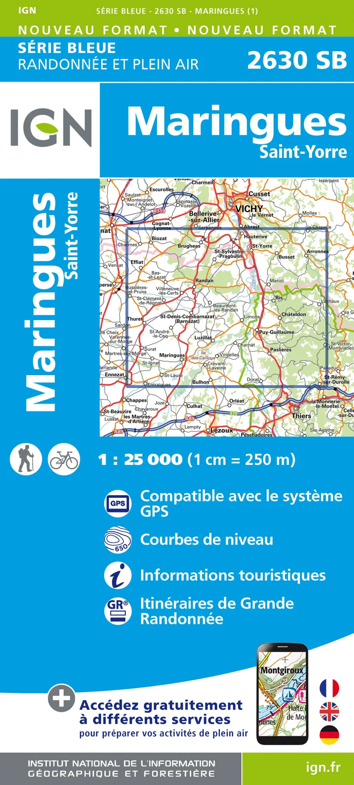 IGN Top 25 - Serie Bleu - Maringues / St-Yorre 2630 - Image 2