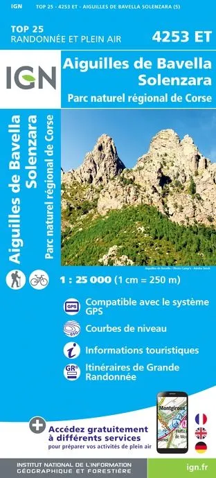 IGN Top 25 - Aiguilles de Bavella / Solenzara / PNR de Corse