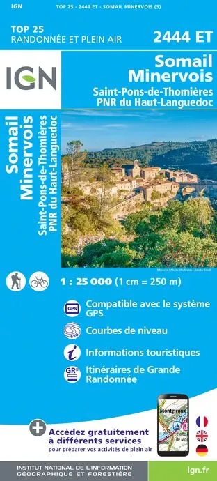 IGN Top 25 - Somail / Minervois / St-Pons-de-Thomières PNR - Image 2