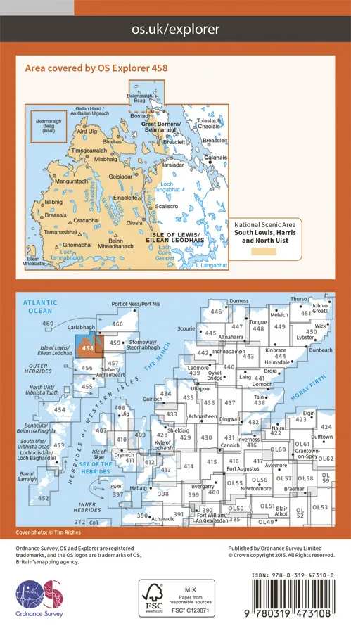 OS Explorer Active - 458 - West Lewis/Taobh Siar Leòdhais - Image 2