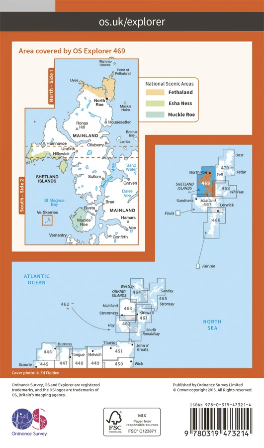 OS Explorer Active - 469 - Shetland - Mainland North West - Image 2