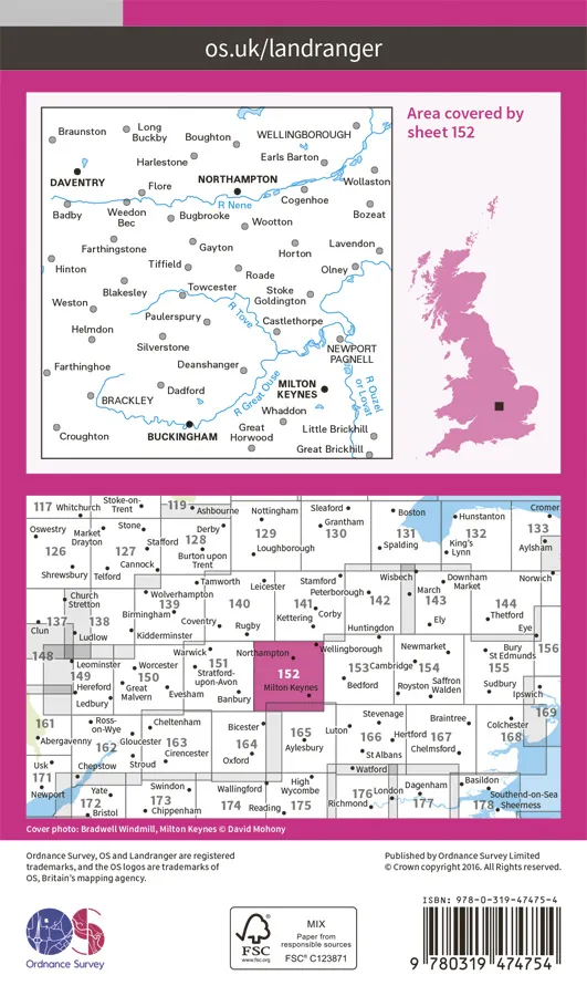 OS Landranger Active - 152 - Northampton & Milton Keynes - Image 2