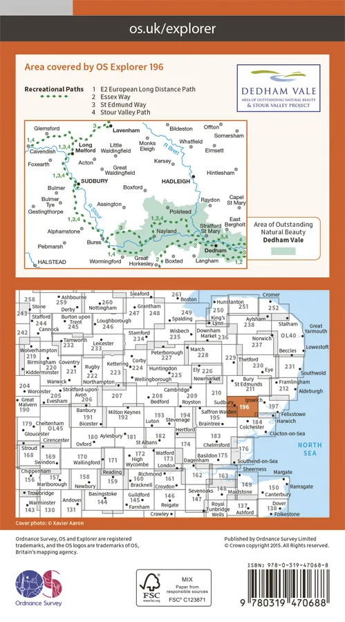 OS Explorer Active - 196 - Sudbury, Hadleigh & Dedham Vale - Image 2