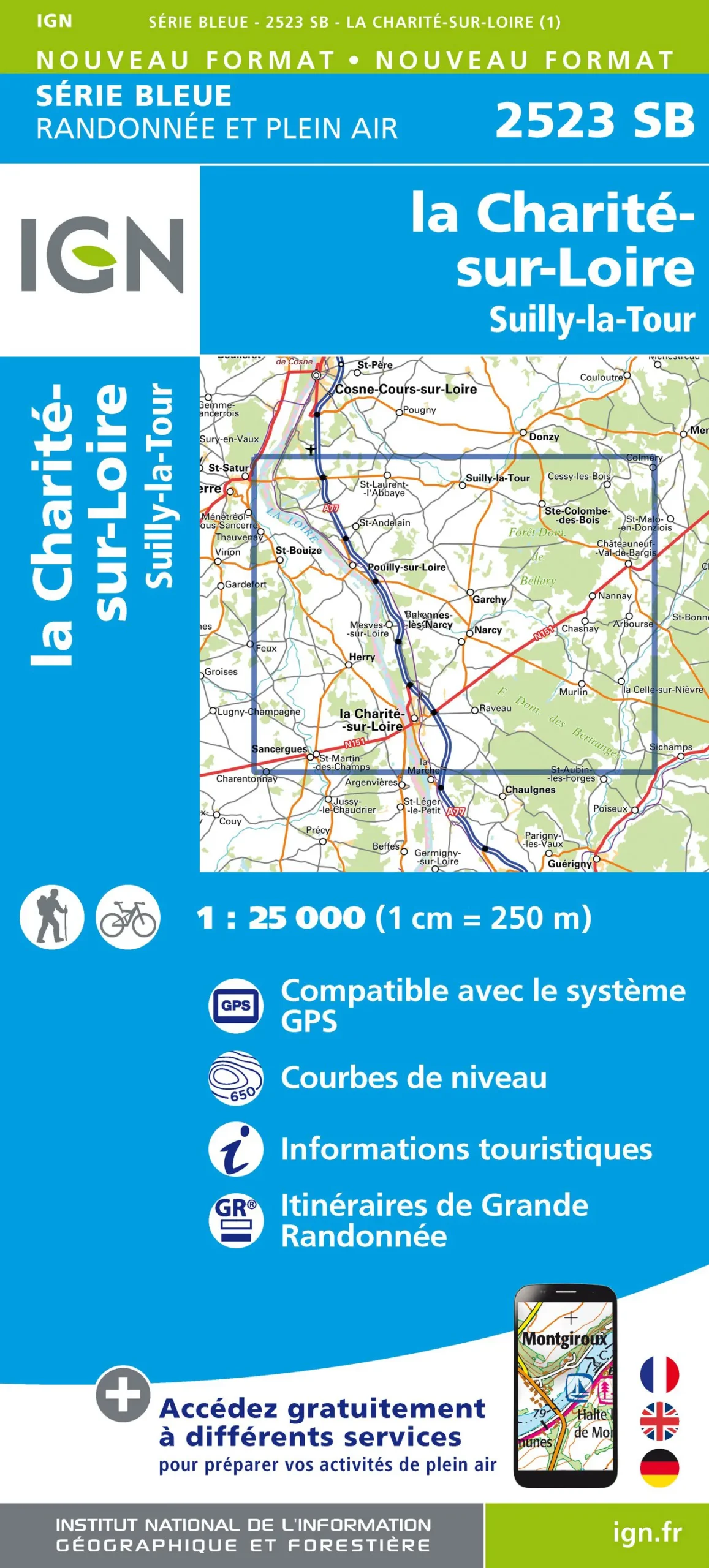 IGN Top 25 - Serie Bleu - La Charité-sur-Loire / Suilly-la-Tour 2523
