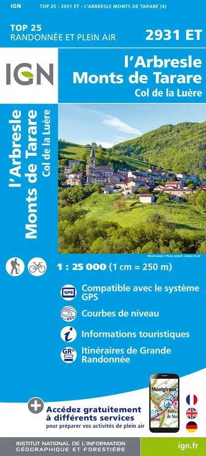 IGN Top 25 - L'Arbresle / Monts de Tarare / Col de la Luère - Image 2