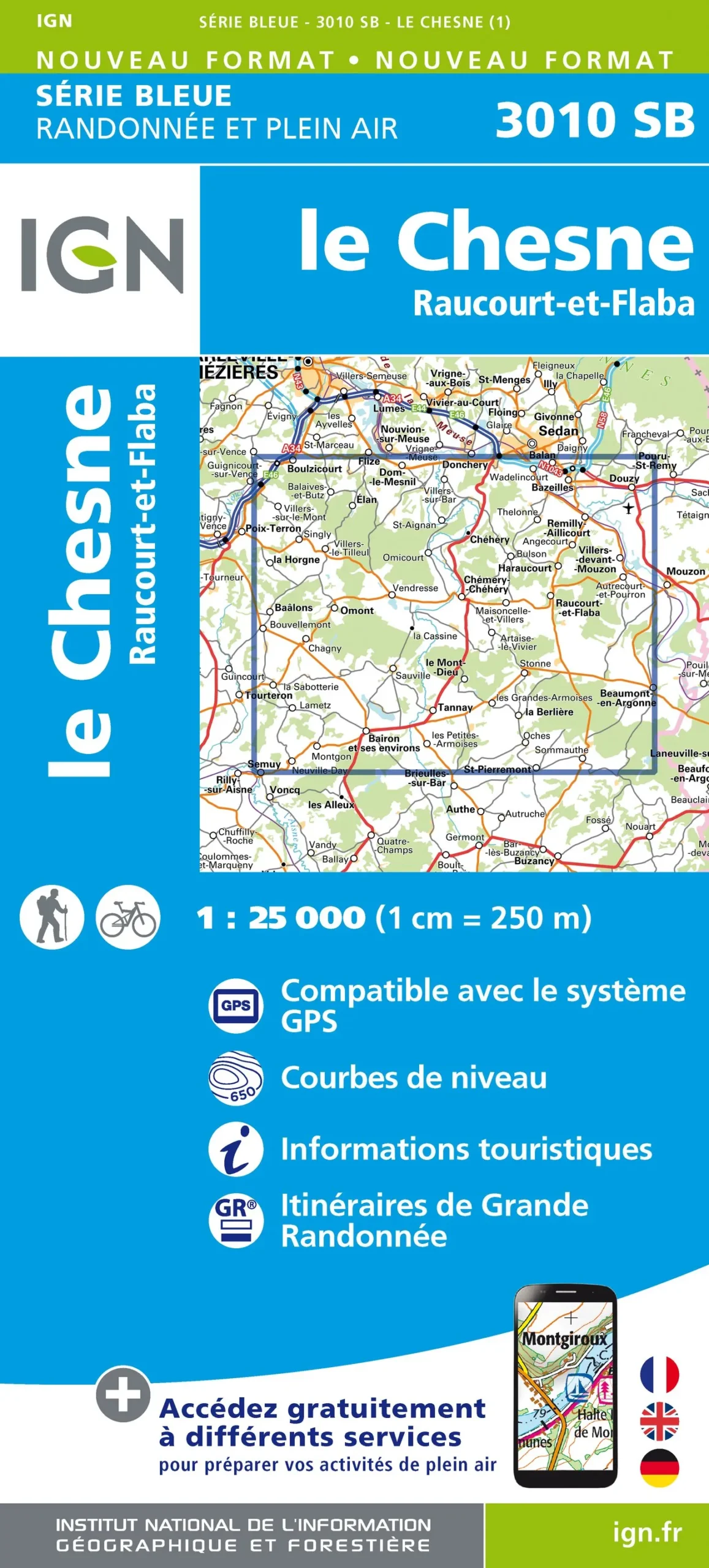 IGN Top 25 - Serie Bleu - Le Chesne / Raucourt-et-Flaba 3010