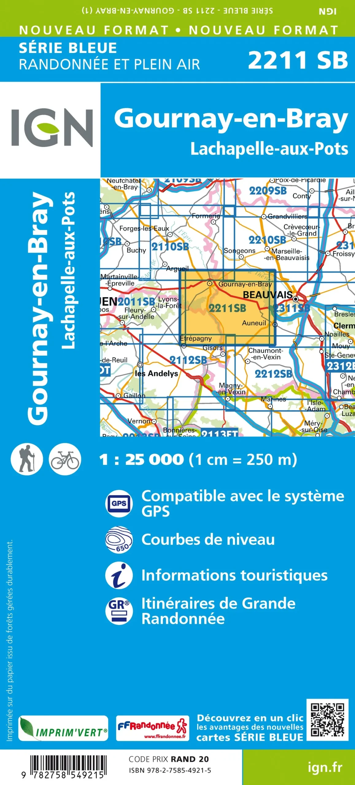 IGN Top 25 - Serie Bleu - Lachapelle-aux-Pots / Gournay-en-Bray 2211