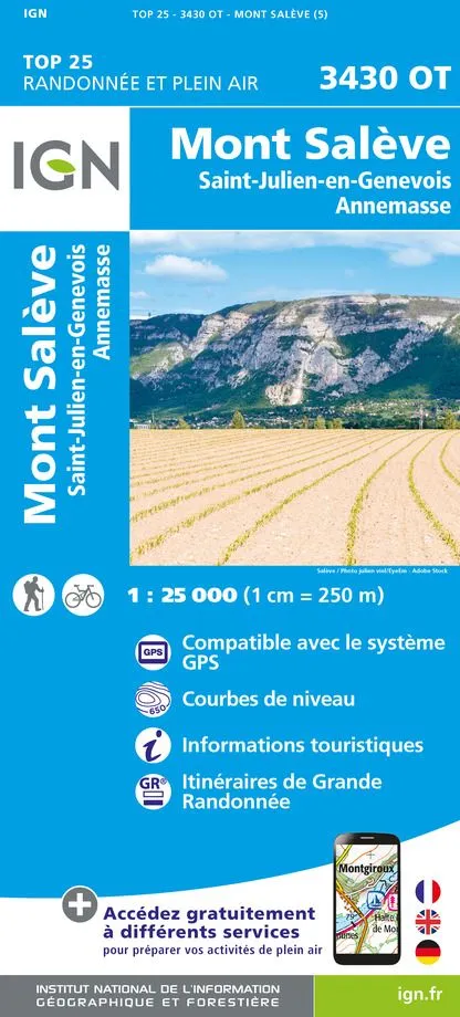 IGN Top 25 - Mont Salève / St-Julien-en-Genevois / Annemasse