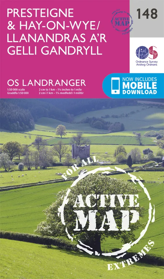 OS Landranger Active - 148 - Presteigne & HayonWye