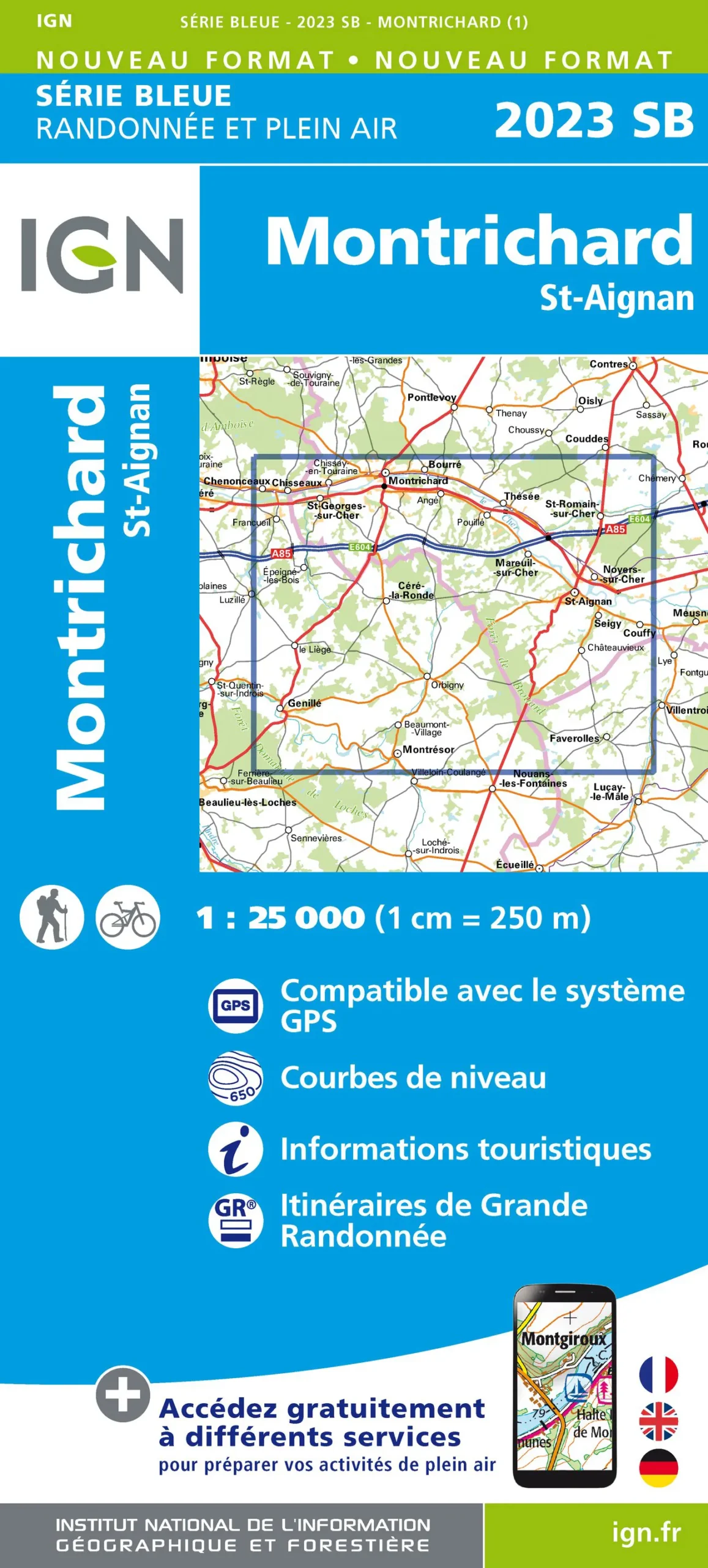 IGN Top 25 - Serie Bleu - Montrichard - St-Aignan 2023