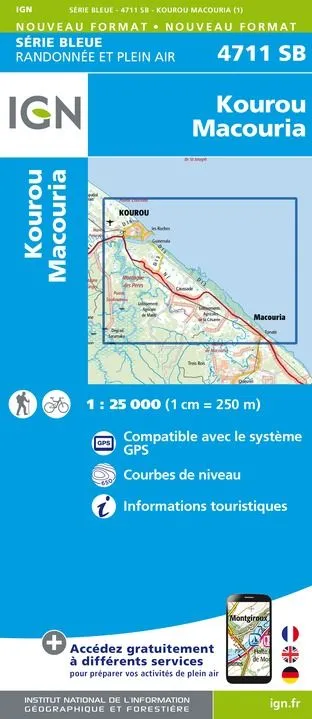 IGN Top 25 - Serie Bleu - Kourou - Macouria - Ile su Salut (Guyana) 2041