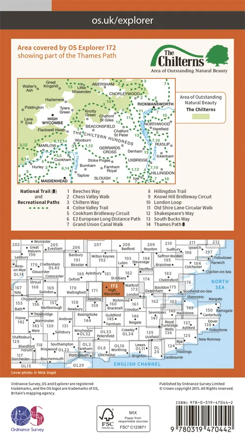 OS Explorer Active - 172 - Chiltern Hills East - Image 2