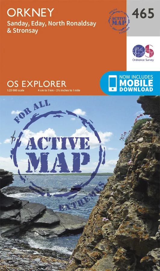 OS Explorer Active - 465 - Orkney - Sanday, Eday