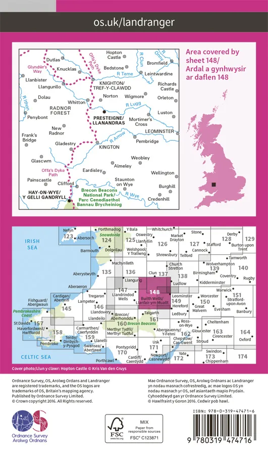 OS Landranger Active - 148 - Presteigne & HayonWye - Image 2