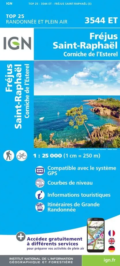 IGN Top 25 - Fréjus / St-Raphaël / Corniche de l'Esterel