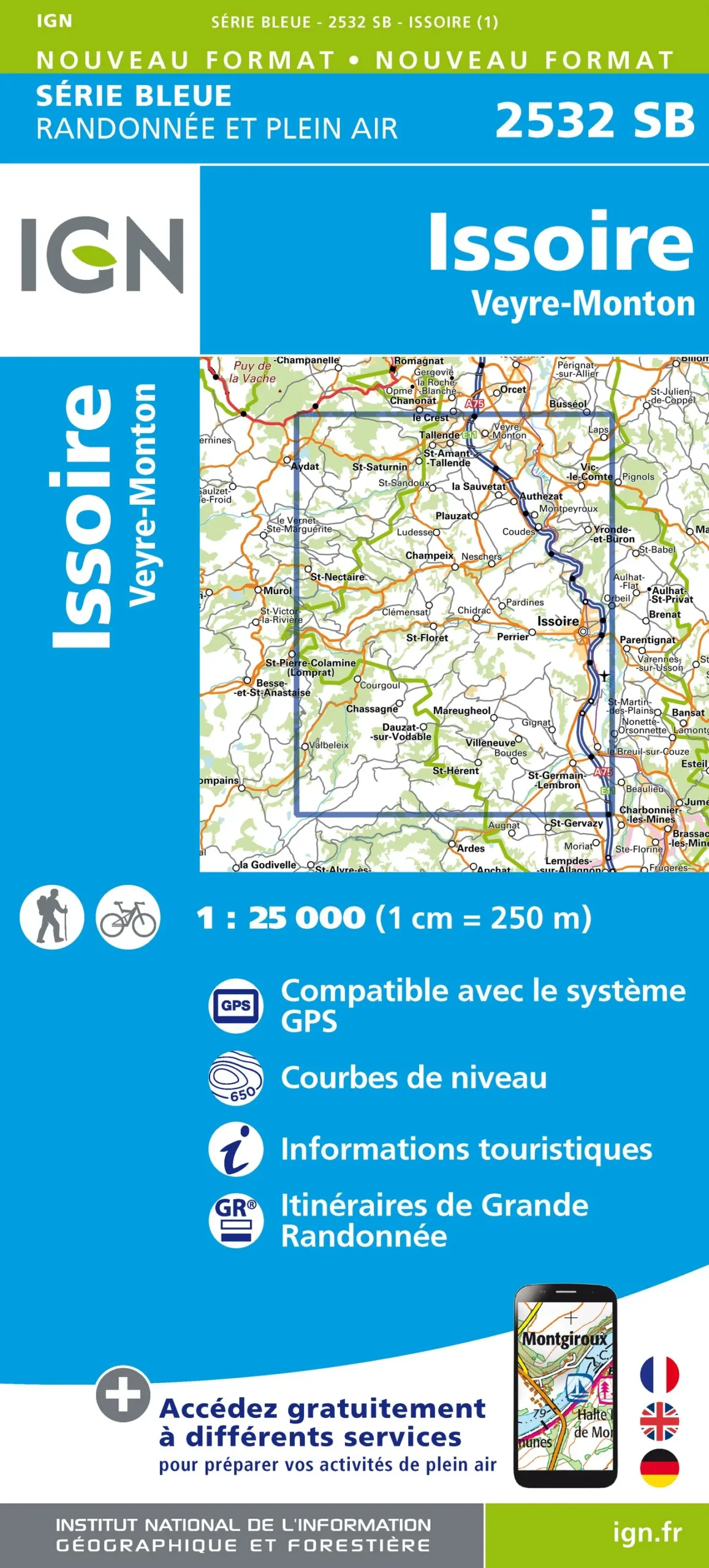 IGN Top 25 - Serie Bleu - Issoire / Veyre-Monton 2532