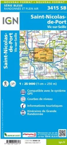 IGN Top 25 - Serie Bleu - Saint-Nicolas-de-Port / Vic-sur-Seiile 3415 - Image 2