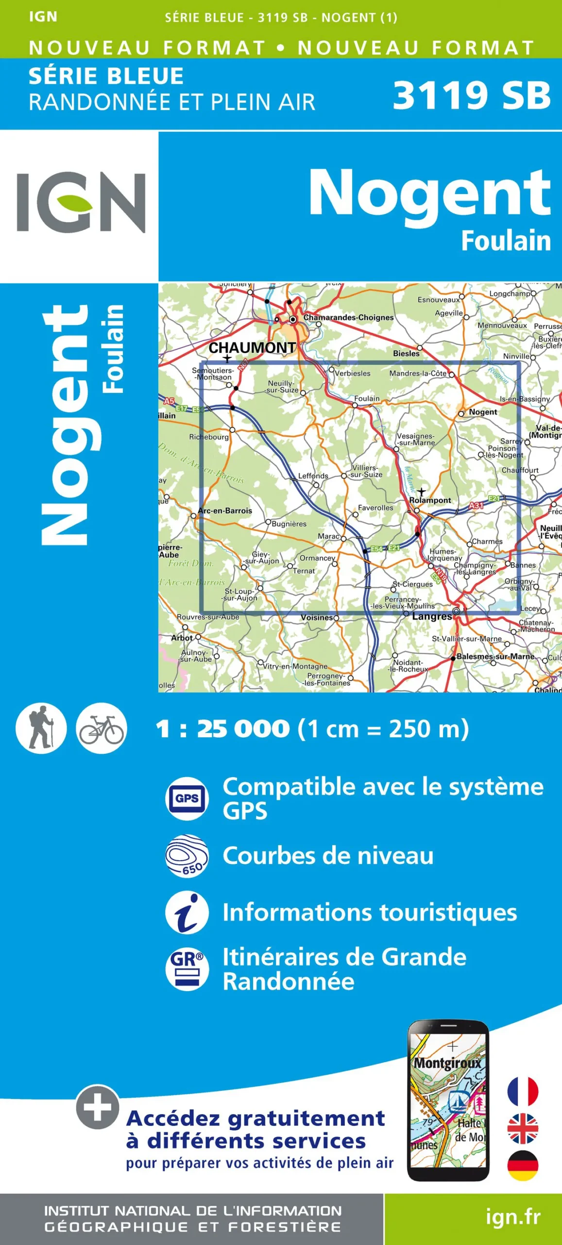 IGN Top 25 - Serie Bleu - Nogent / Foulain 3119