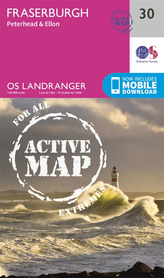 OS Landranger Active - 30 - Fraserburgh, Peterhead & Ellon