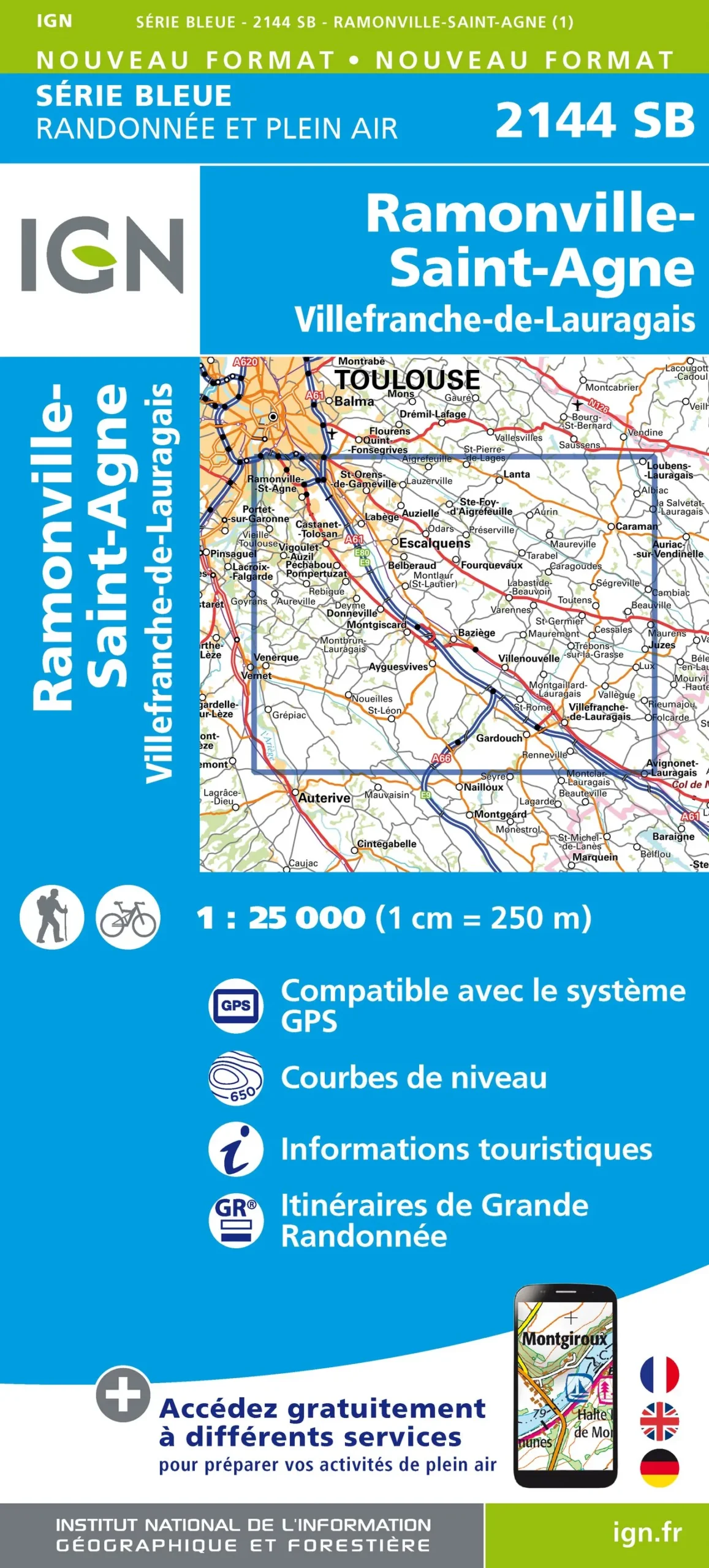 IGN Top 25 - Serie Bleu - Ramonville-St-Agne / Villefranche-de-Lauragais 2144 - Image 2