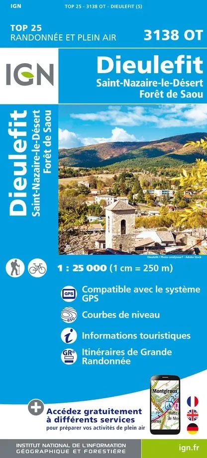 IGN Top 25 - Dieulefit / St-Nazaire-le-Désert / Forêt de Saou