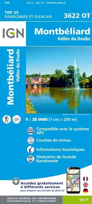 IGN Top 25 - Montbéliard / Vallée du Doubs