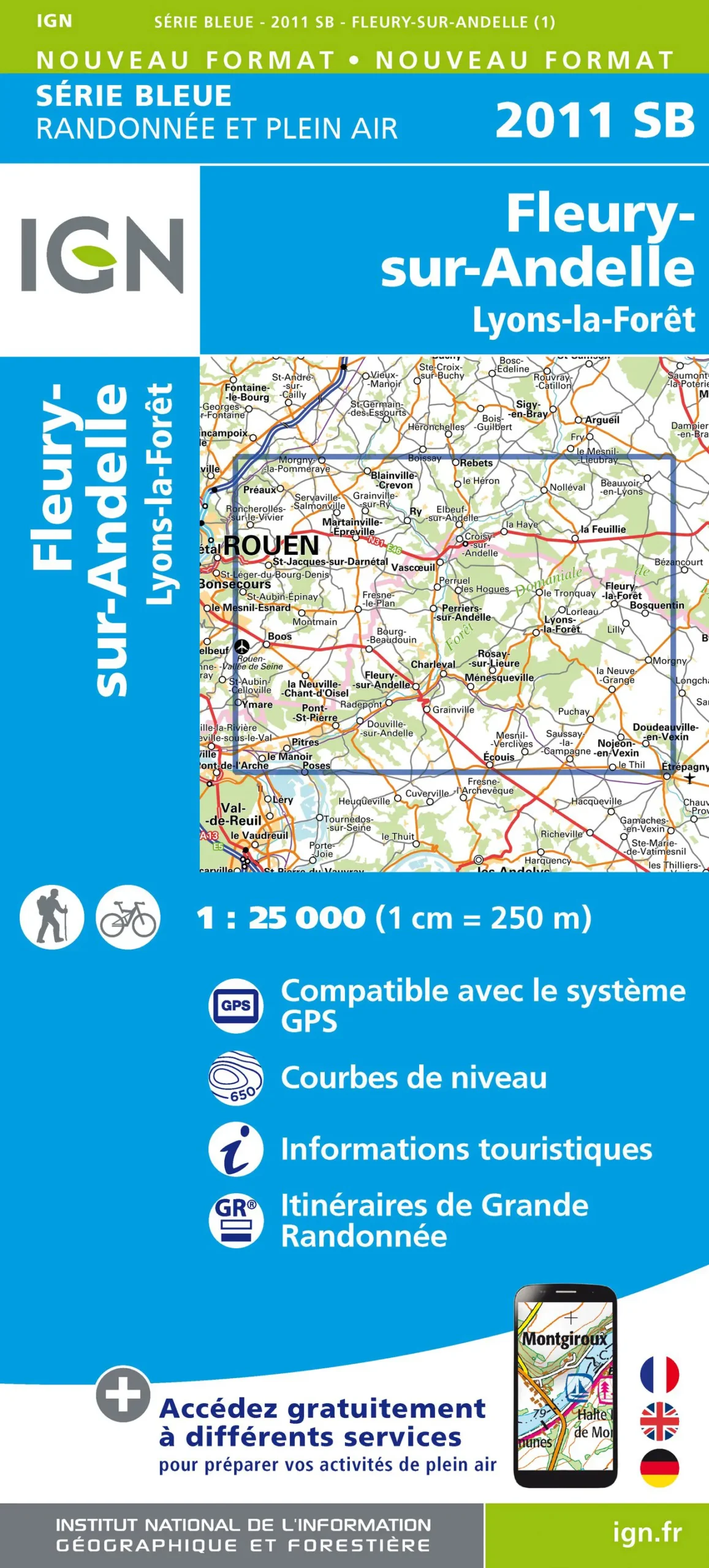 IGN Top 25 - Serie Bleu - Fleury-sur-Andelle / Lyons-la-Forêt 2011