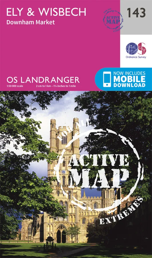 OS Landranger Active - 143 - Ely & Wisbech, Downham Market
