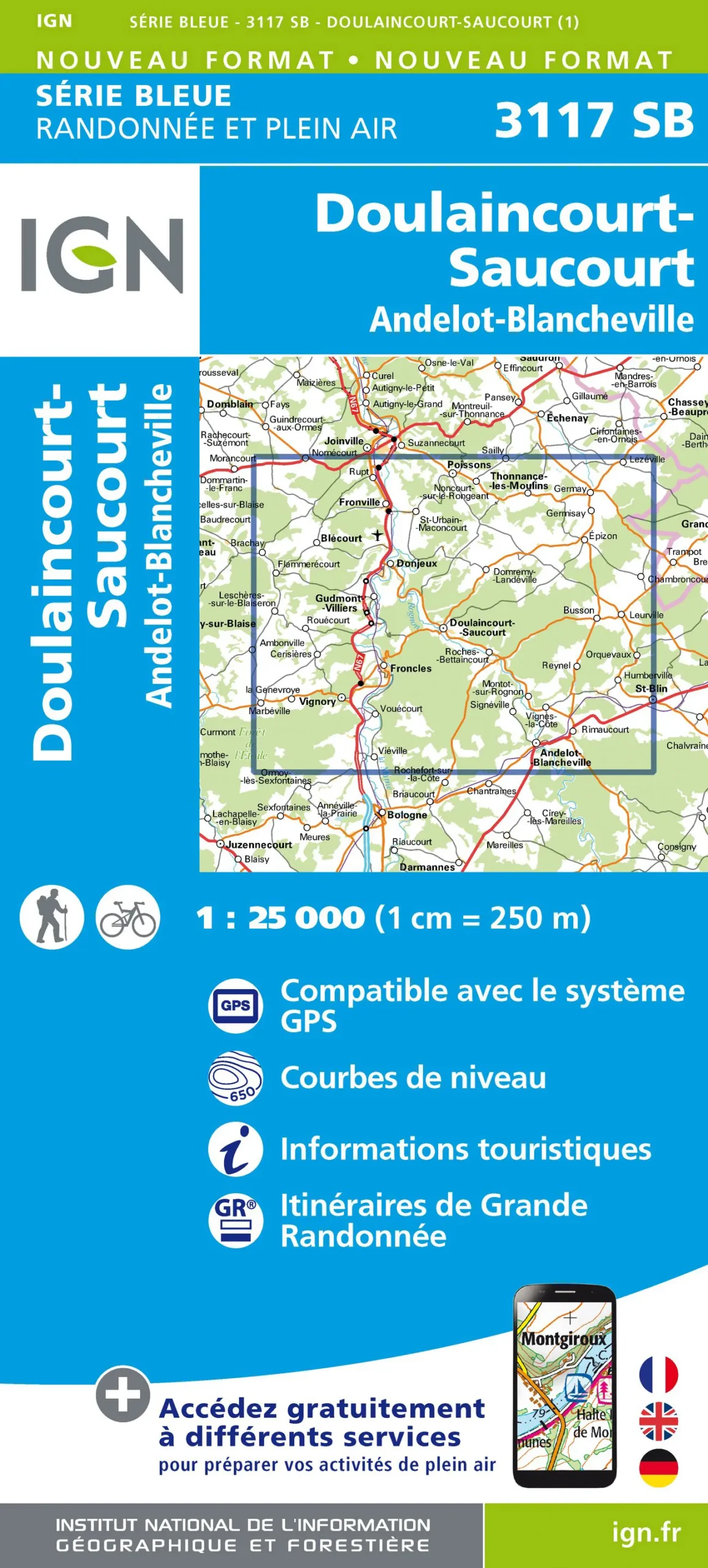 IGN Top 25 - Serie Bleu - Doulaincourt-Saucourt - Andelot-Blancheville 3117