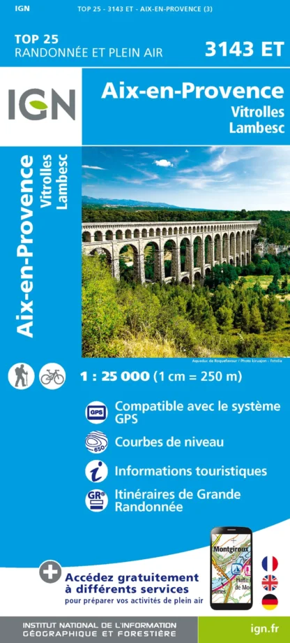 IGN Top 25 - Aix-en-Provence / Vitrolles / Lambesc