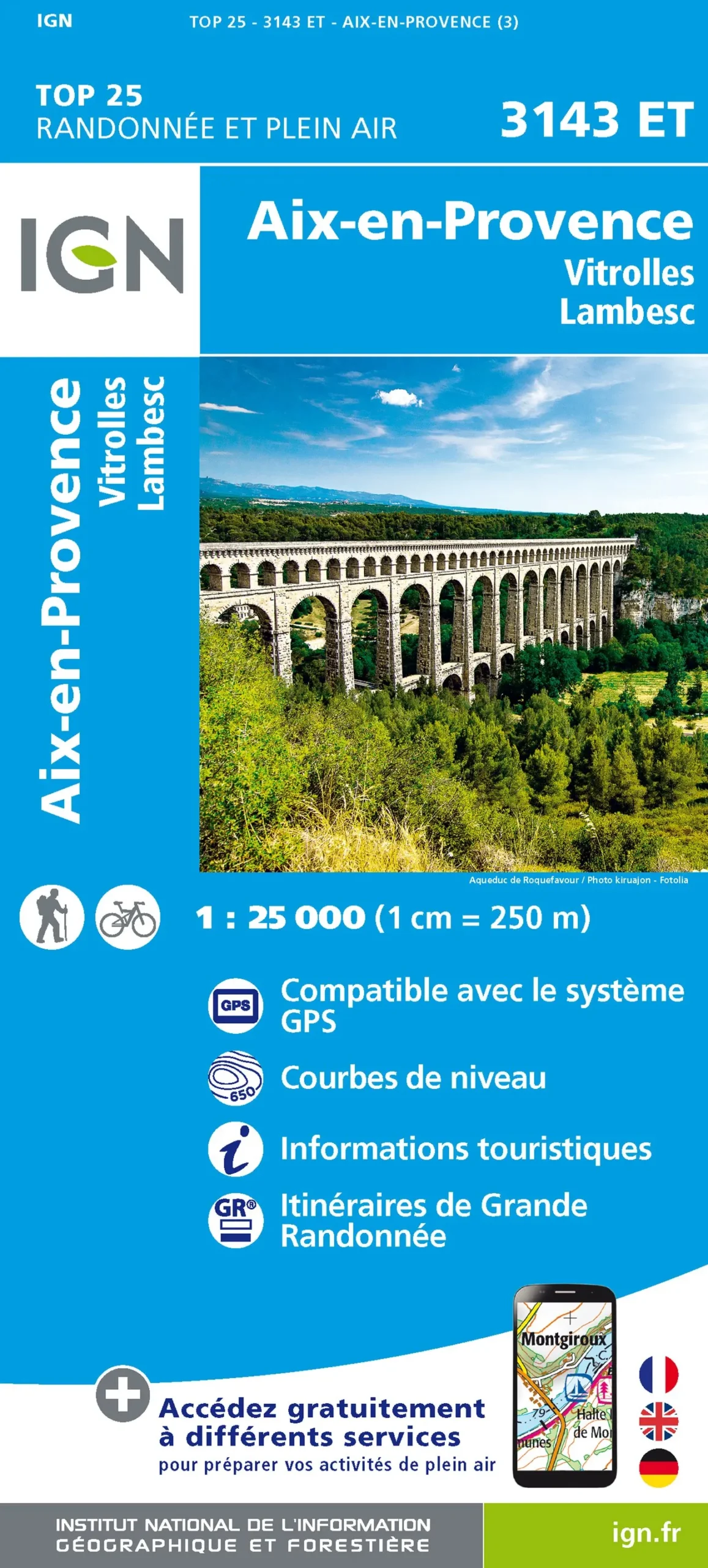 IGN Top 25 - Aix-en-Provence / Vitrolles / Lambesc