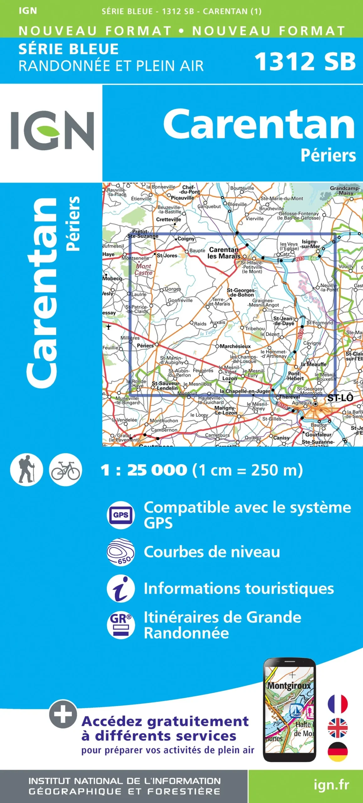 IGN Top 25 - Serie Bleu - Carentan / Périers 1312 - Image 2